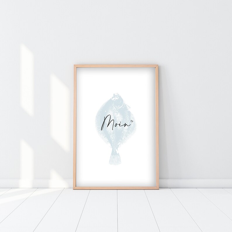 MOIN Poster I Plaice I North Sea I Watercolor I Shell
