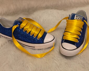 sparkly navy blue converse