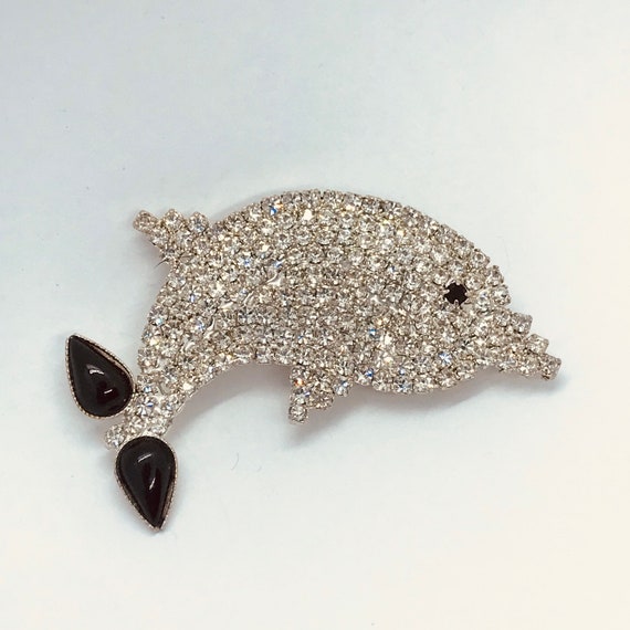 Vintage Rhinestone Dolphin