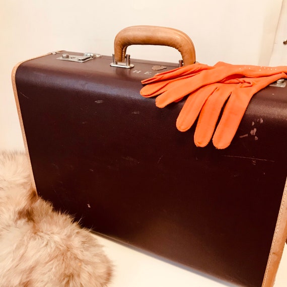 McBrine Baggage Chocolate Brown Leather Vintage Ha