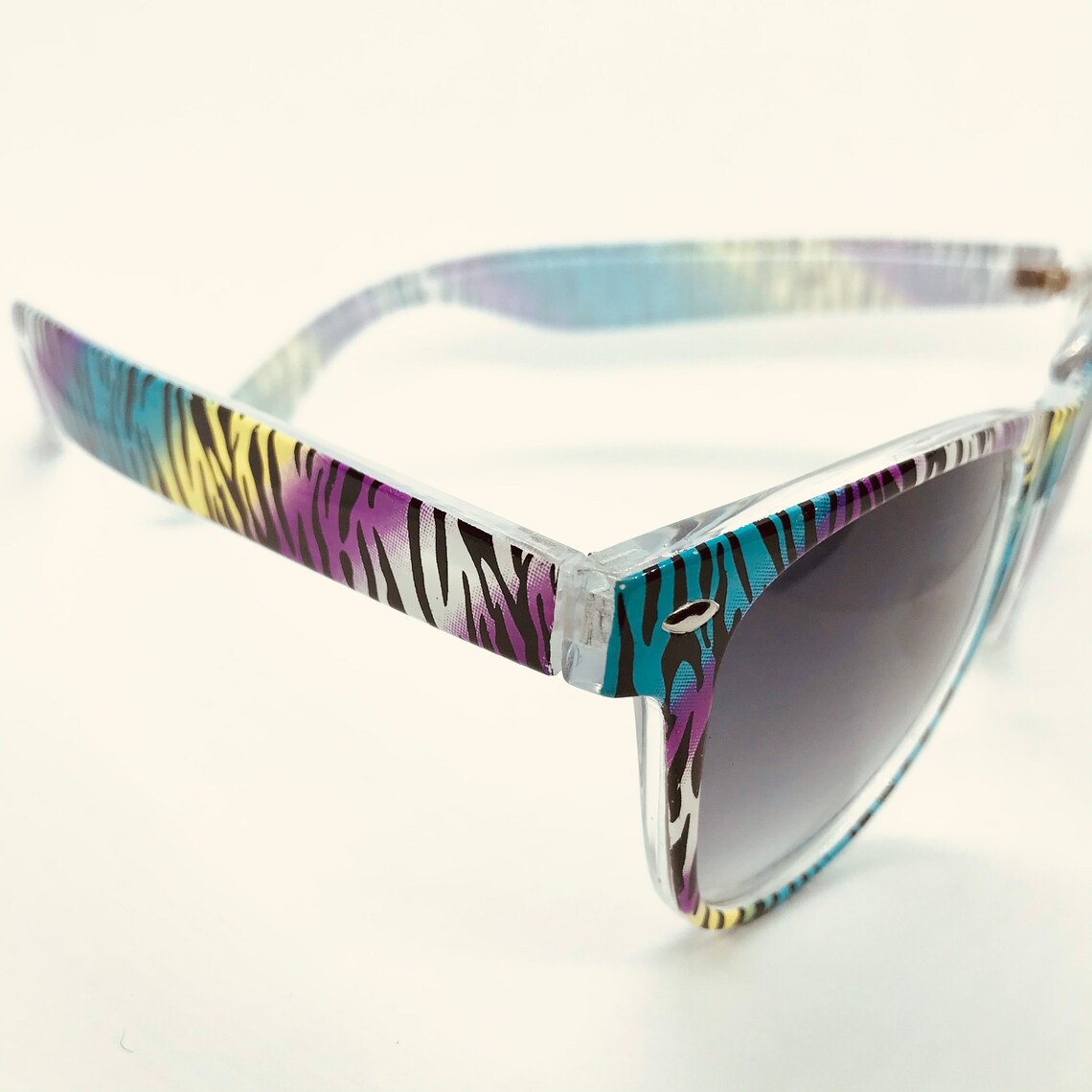 Zebra Print Rainbow Sunglasses 90s Vintage Etsy