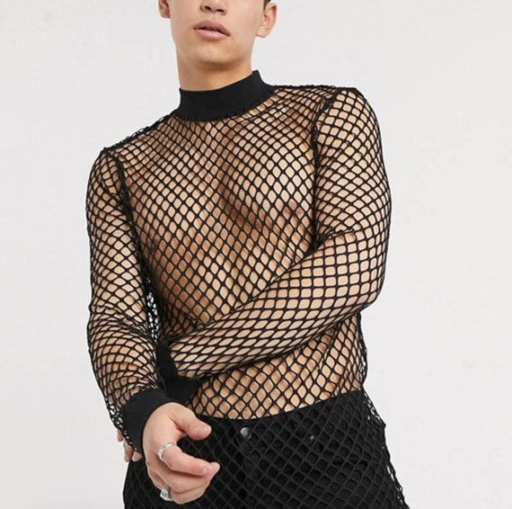 fishnet turtleneck top
