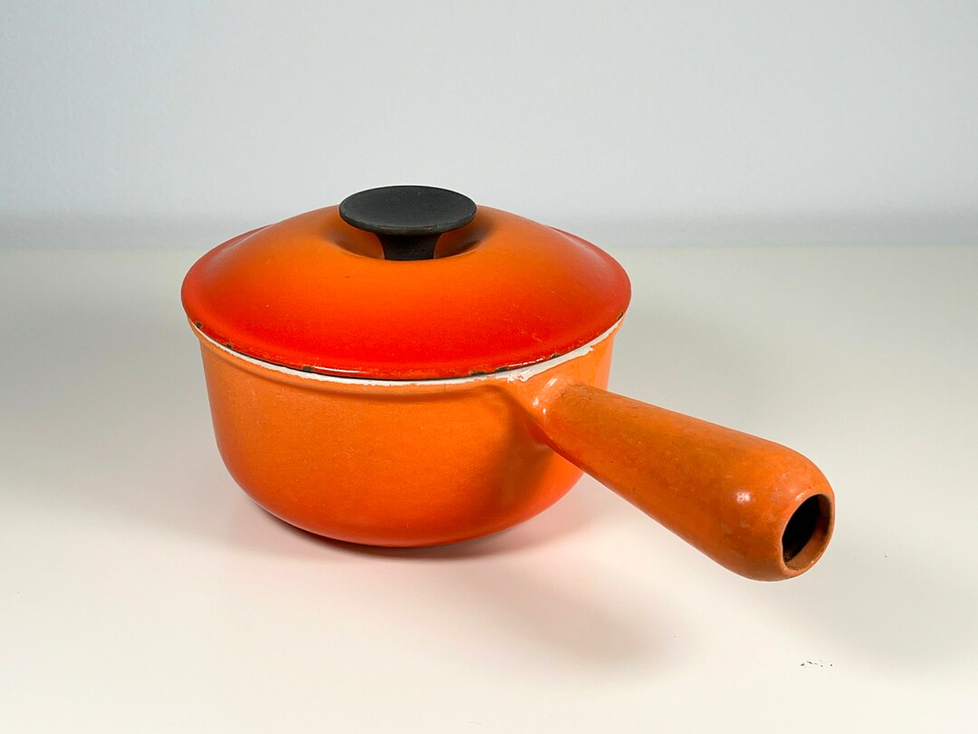 Vintage LE CREUSET Orange 14 Small Saucepan or Butter Warmer Etsy
