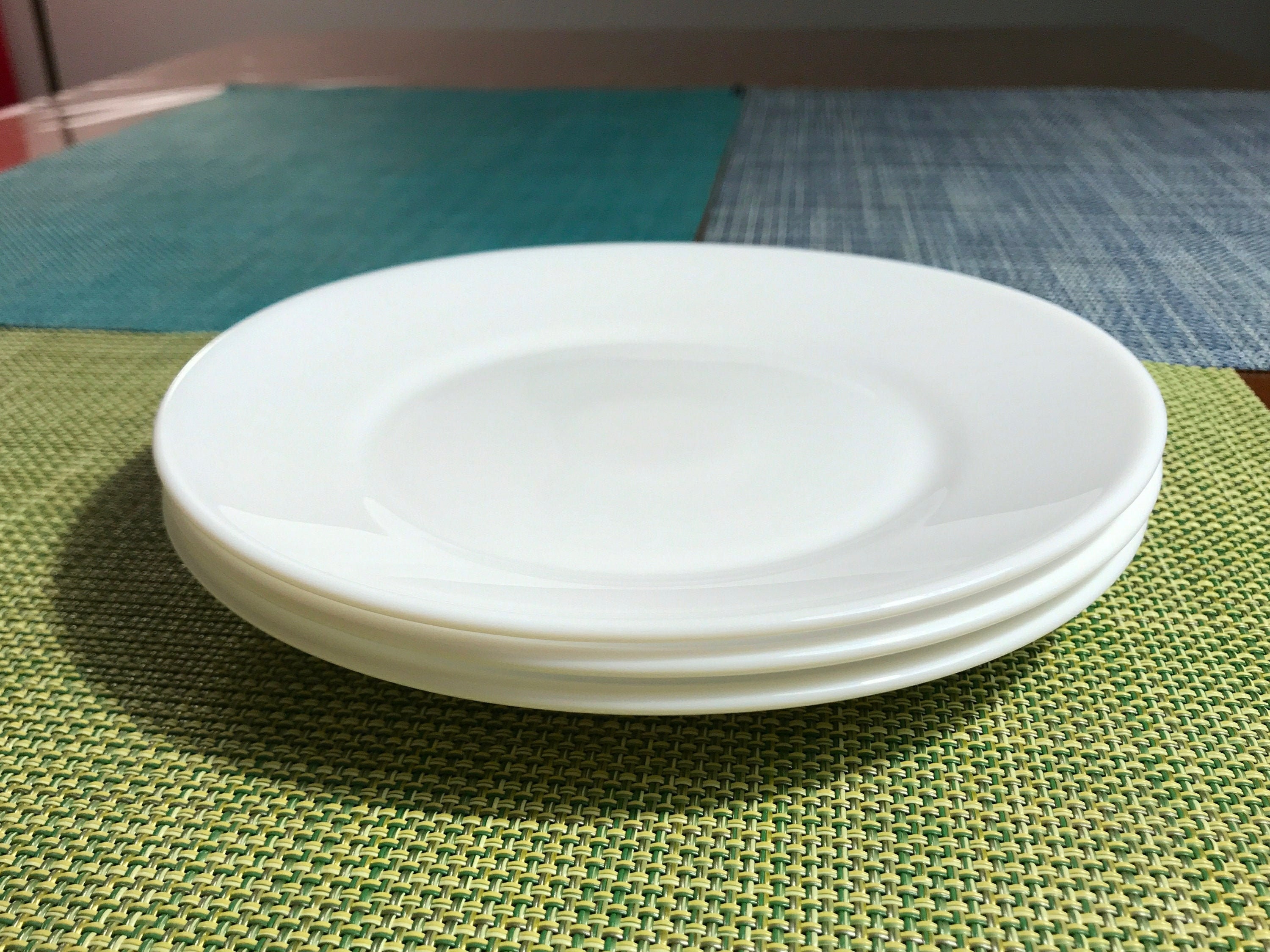 White Glass Plates Etsy