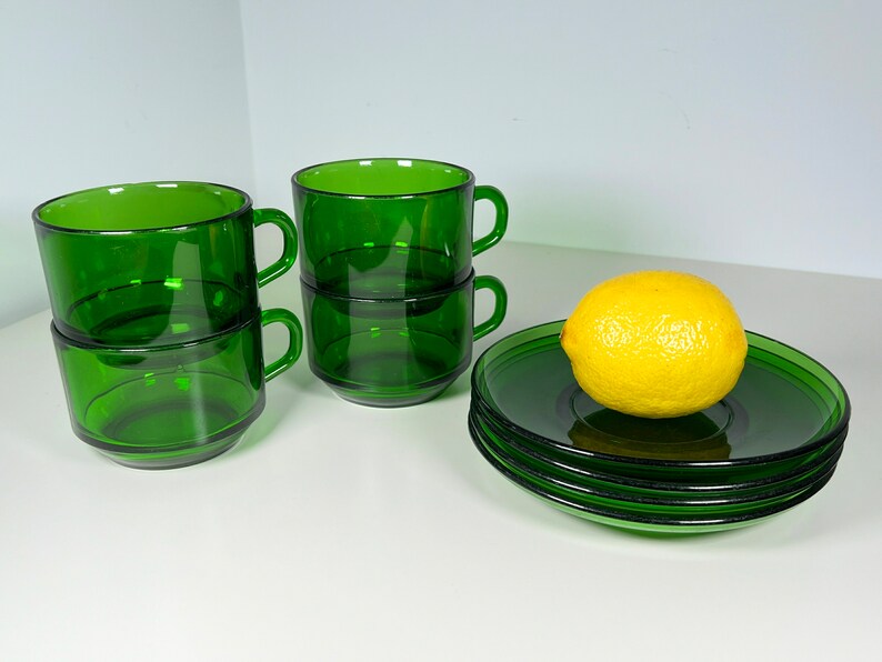Set of 4 VERECO France Large Tea / Coffee Cups Matching Etsy
