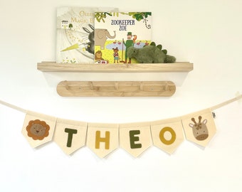 Jungle Name Bunting- Felt Customised Name Bunting - Safari Nursery Decor- Nursery Bunting - Personalised Bunting - Name Garland Bunting