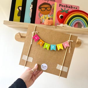 Bunting Cake Topper- Felt Mini Bunting- Personalised Birthday Cake Topper- Reusable Birthday Decor- Felt Cake Topper