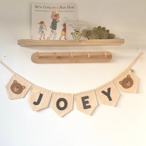 Bear Name Bunting- Felt Customised Name Bunting - Bear Nursery Decor- Nursery Bunting - Personalised Bunting - Name Garland Bunting - Teddy