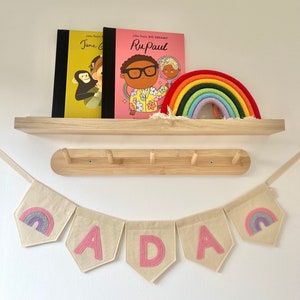 Rainbow Name Bunting- Personalised Customised Name Bunting - Nursery Bunting - Personalised Bunting - Custom Name Banner - Rainbow Nursery