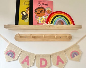Personalized Rainbow Felt Name Bunting – Nursery Decor - New Baby Gift - Handmade