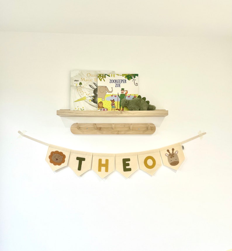 Jungle Name Bunting Felt Customised Name Bunting Safari Nursery Decor Nursery Bunting Personalised Bunting Name Garland Bunting image 1