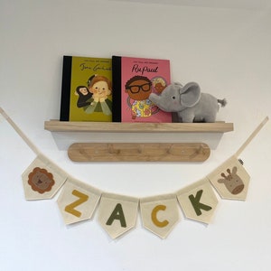 Jungle Name Bunting Felt Customised Name Bunting Safari Nursery Decor Nursery Bunting Personalised Bunting Name Garland Bunting image 9