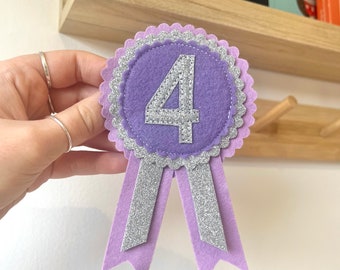 Birthday Age Felt Badge - Felt Badge- Felt Broach - Birthday Badge - Felt Rosette - Age Badge - PERSONALISED