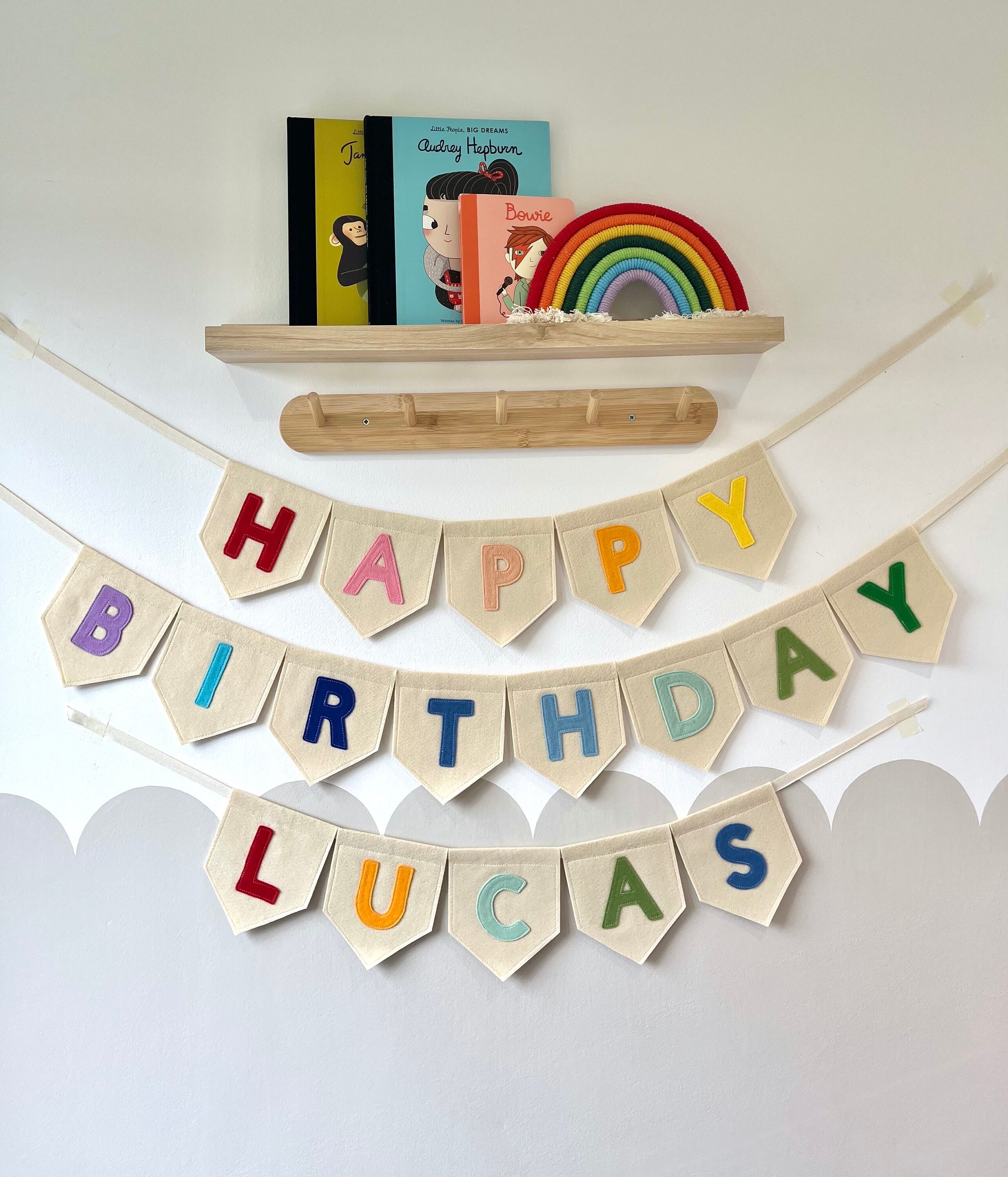 Personalised Rainbow Birthday Bunting – 2.5m Party Decoration, Lockdown Happy Birthday