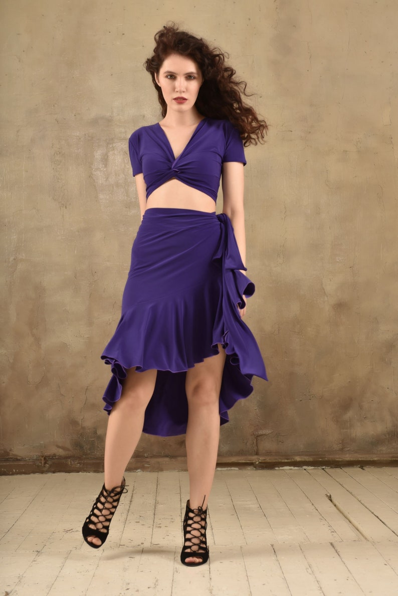 Tango wrap skirt latin skirt salsa skirt ballroom dance Etsy