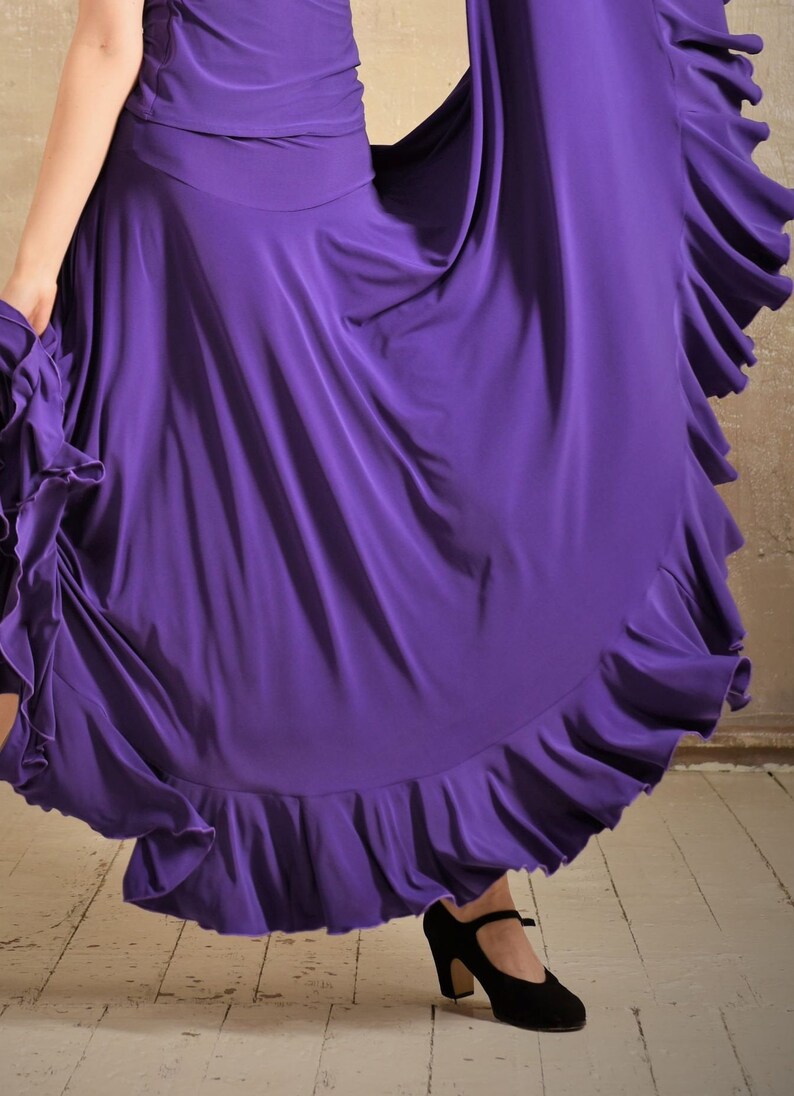 Flamenco skirt with a yoke volants gypsy skirt Etsy