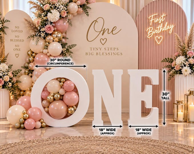 Giant Foam Letters: "ONE" Birthday Party Table Base Prop