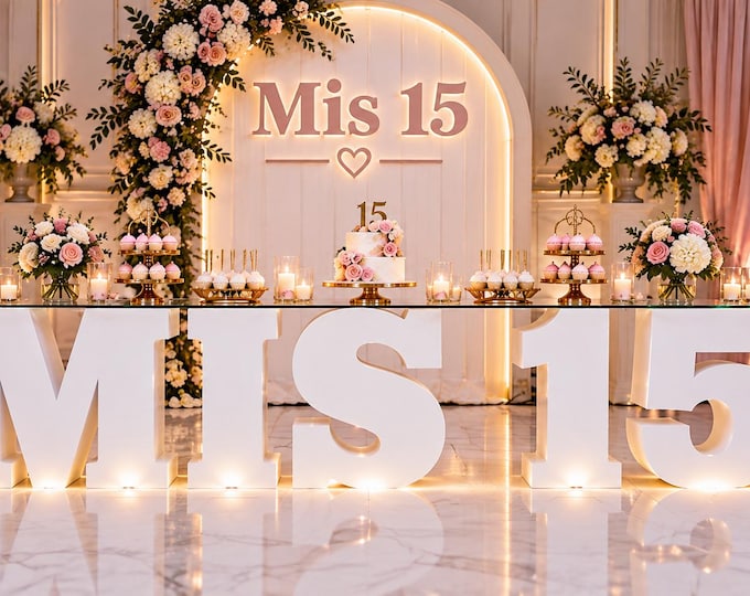 Foam Mis 15 Letters: Quinceañera Table Base