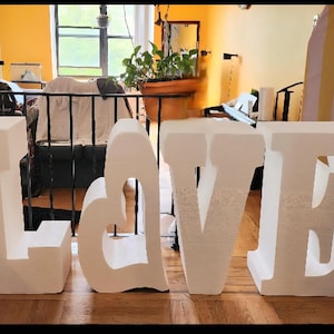 Large Foam LOVE Letters: Wedding Decor, Table Base, 8-inch Depth