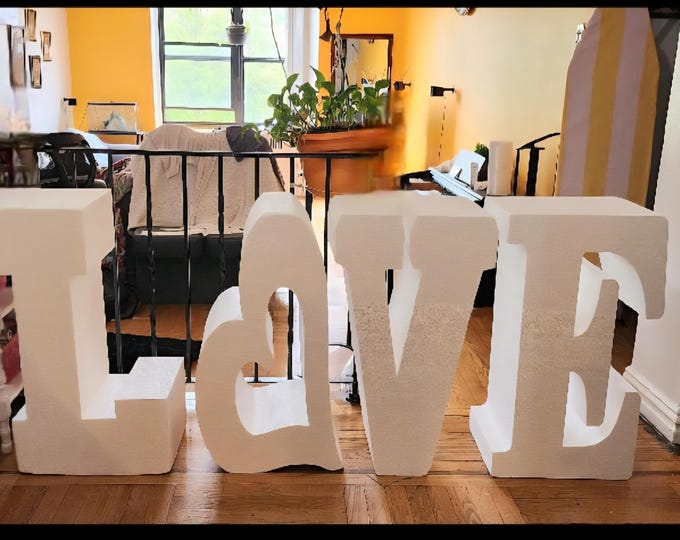 Tall Large Eps Foam Love Table Base 3D letters Wedding, Proposal, Anniversary and many more 8in depth Price for all 4 Letters