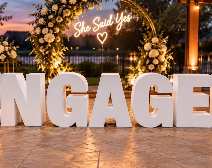 Large Foam Letter: "Engaged" Table Base - Wedding Photo Prop