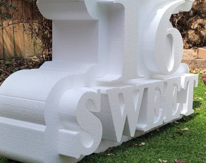Custom personalized sign, can be used for table base or prop. 30in tall. Free Shipping