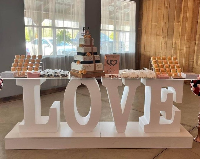 Giant Huge Foam Love Table Base Birthday Party Any Four Letters Party Decor Custom Four Letter Word Foam Letters Backdrop