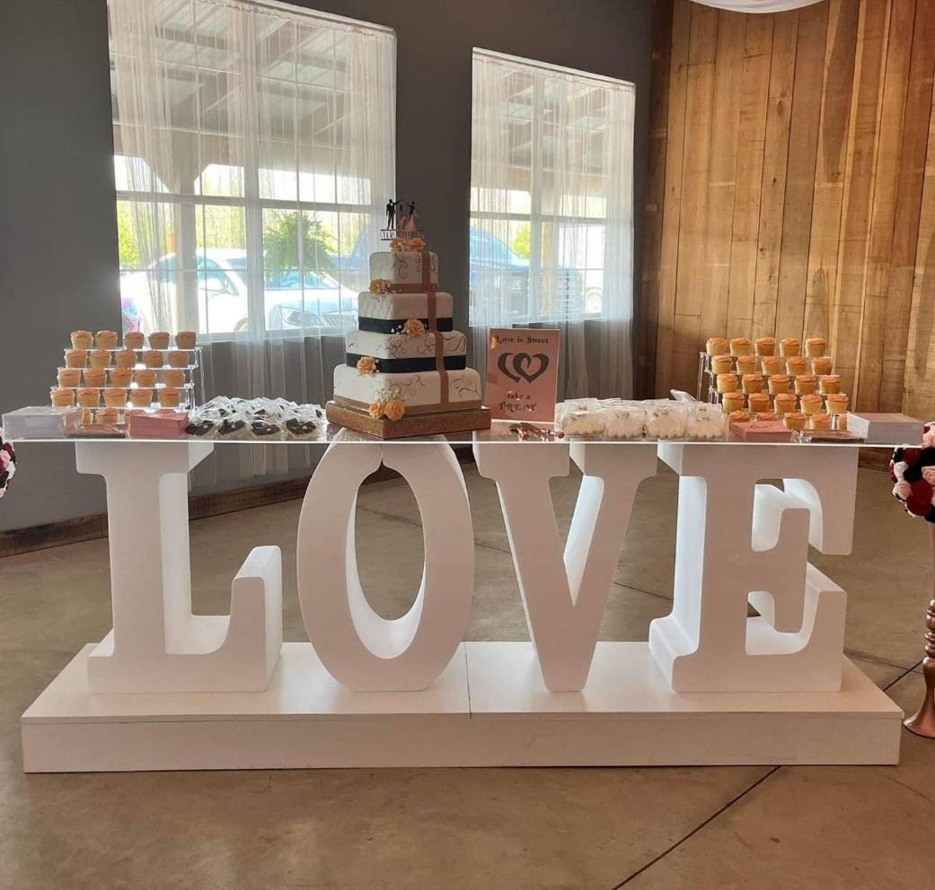 Giant Huge Foam Love Table Base Birthday Party Any Four Letters