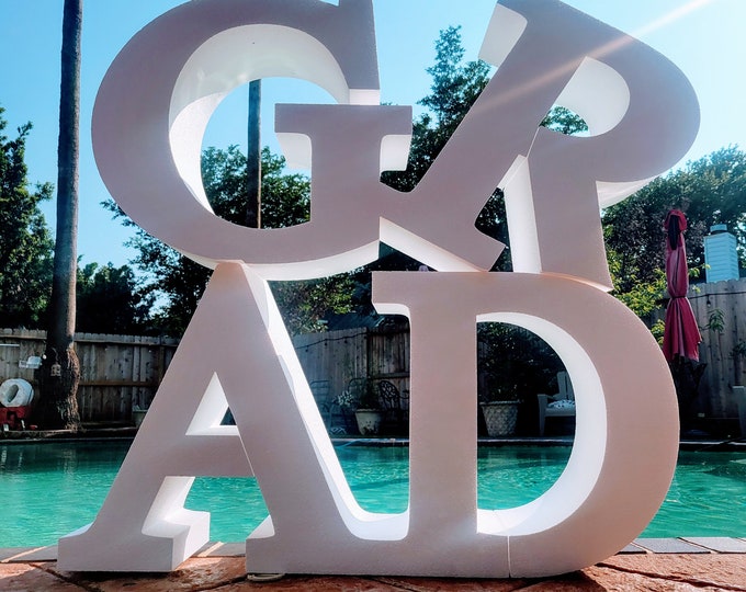 Large Famous Grad 2024 Symbol Free Standing Made From Foam