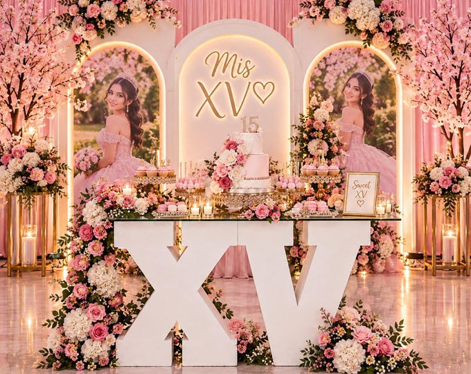 Big Foam letters XV, Quincenera.