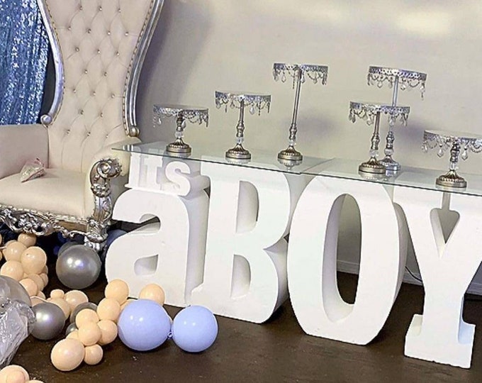 Large 3D Foam letter sign  It's a boy for table base (Gender Revealing Party, Baby Shower) For The Entire Sign its a boy baby letters