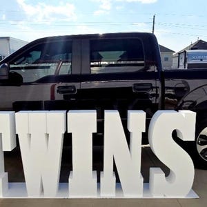 Foam Letters TWINS.  perfect FOR gender revel party, baby shower etc.  table base Price is for all 5 letters Included. Free Shipping