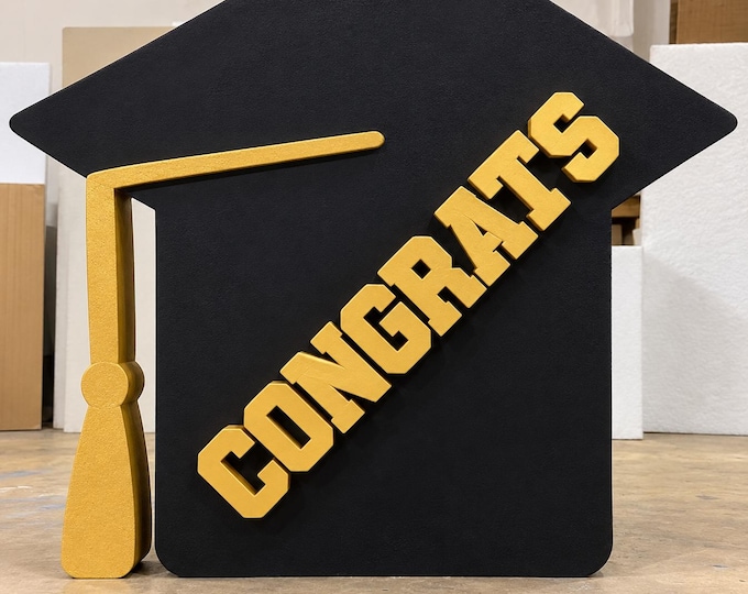 Graduation Cap Table Base: 30in Tall Foam Congrats Sign