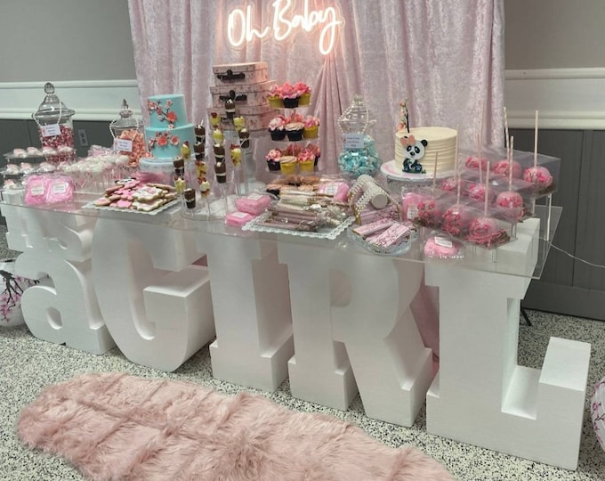 Large 3D Foam letter sign  It's a boy or Its a Girls for table base (Gender Revealing Party, Baby Shower) For The Entire Sign