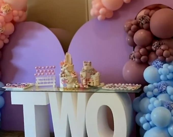 Foam Number Table Sign: "Two" Birthday Party Decor