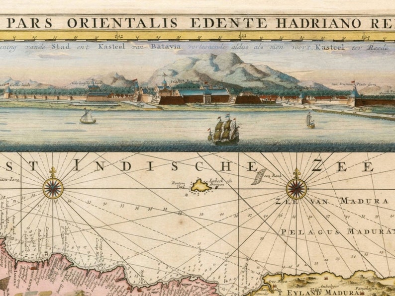 Beautiful Vintage Map of Java 1728 Old Map Print Vintage Wall Art ...