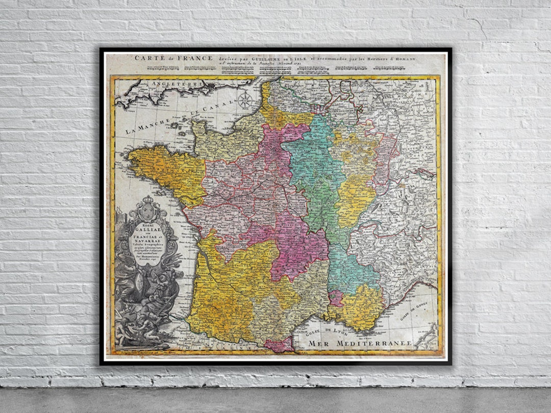 Vintage Map of France 1741 Old Map Print Vintage Wall Art - Etsy