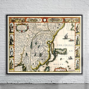 Vintage Antique Map of China 1626 | Old Map Print | Vintage Wall Art | Interior Design Ideas | House Gift