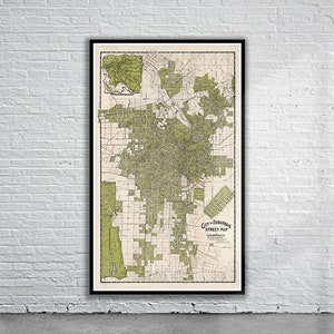 Vintage Antike Karte von LA 1909 | Alte Landkarte | Vintage Wand Kunst | Interior Design-Ideen | Haus Geschenk