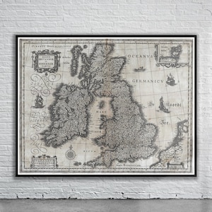 Vintage Antique Map of British Isles 1631 | Old Map Print | Vintage Wall Art | Interior Design Ideas | House Gift