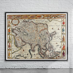 Vintage Antique Map of Asia 1626 | Old Map Print | Vintage Wall Art | Interior Design Ideas | House Gift