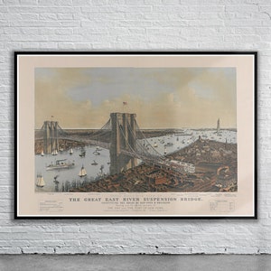 Belle vue vintage de New York 1892 | Ancienne carte imprimée | Art mural vintage | Idées de décoration d'intérieur