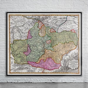 Schöne Vintage Landkarte von Siebenbürgen 1720 | Alte Landkarte Print | Vintage Wandkunst | Interior Design Ideen