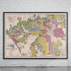 Belle carte vintage de Los Angeles 1939 | Impression de carte ancienne | art mural vintage | Idées de design d'intérieur