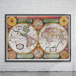Vintage Antique Boisseau Old World Map 1646 | Old Map Print | Vintage Wall Art | Interior Design Ideas | House Gift