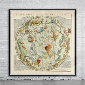 Vintage Antique Cellestial Map 1760 | Old Map Print | Vintage Wall Art | Interior Design Ideas | House Gift