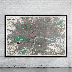 Vintage Antique Map of London, England 1862 | Old Map Print | Vintage Wall Art | Interior Design Ideas | House Gift
