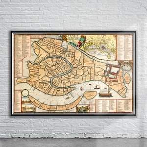 Vintage Antique Map of Venice 1695 | Old Map Print | Vintage Wall Art | Interior Design Ideas | House Gift
