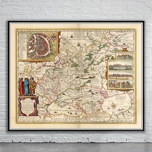 Vintage Antique Map of Russia 1651 | Old Map Print | Vintage Wall Art | Interior Design Ideas | House Gift