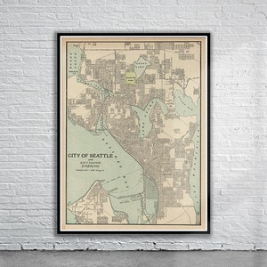 Beautiful Vintage Map of Seattle 1897 | Old Map Print | Vintage Wall Art | Interior Design Ideas